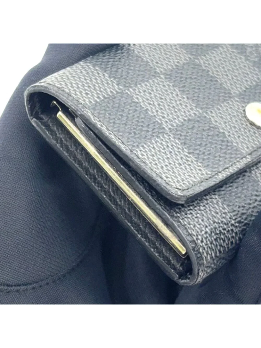 Louis Vuitton Multicles 6 Damier Graphite Leather Black Key Case Silver Key